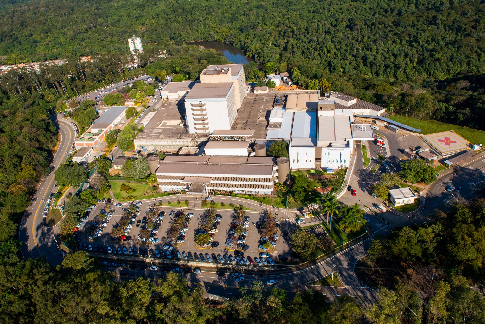 Vista aérea de unidade hospitalar da FSFX, em Ipatinga